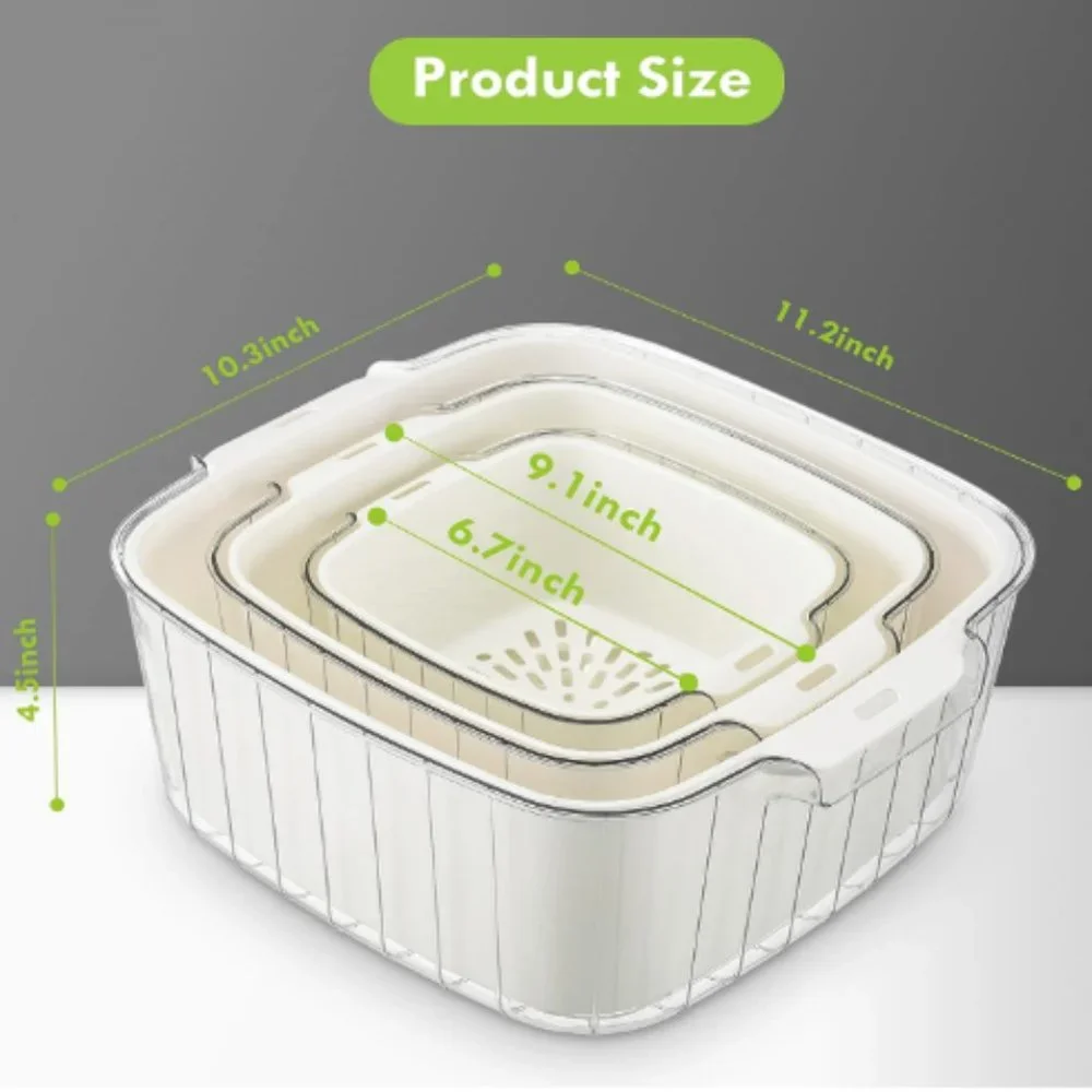 3 pk / 3 Sizes - Combo 2-in-1 Kitchen Gadget Colander/Bowl Set